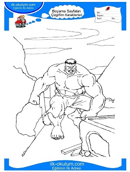 Çocuklar İçin Hulk Boyama Sayfaları 